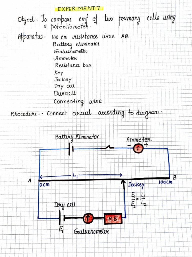 Comparing EMF of Two Cells | PDF