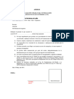 Declaracion Jurada para Contratacion Menor o Igual A 8 Uit