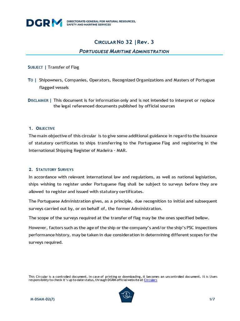 Portuguese Flag Transfer Guidelines | PDF | Justice | Crime & Violence