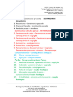 Tristeza - Sentimento Presente SENTIMENTOS 2. Pessimismo - Sentimento Passado 3. Fracasso Passado - Sentimento Passado 4. Perda de Prazer - Anedonia