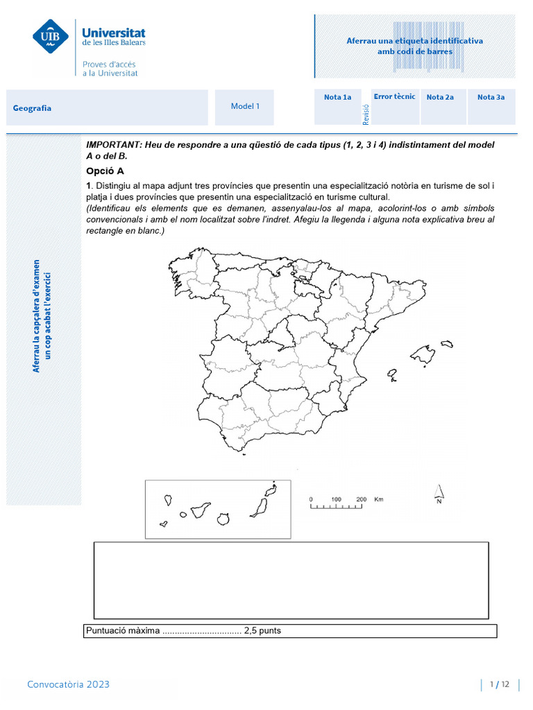 Examen Geografía PBAU | PDF