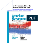 American Government Brief 14th Edition Ansolabehere Test Bank