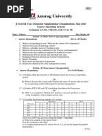 Operating Systems - CSE, DS, CS, IT - III-IR20-May-2023