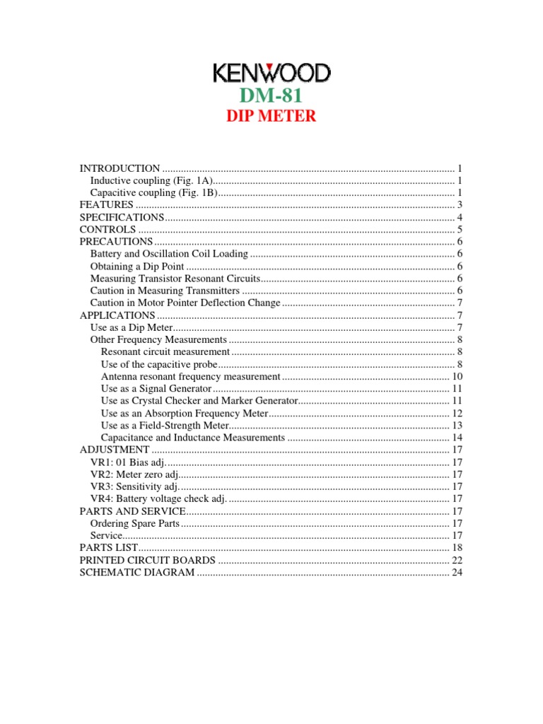 Kenwood DM81 GDO PDF Inductor Antenna (Radio)