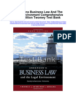 Andersons Business Law and The Legal Environment Comprehensive 23rd Edition Twomey Test Bank