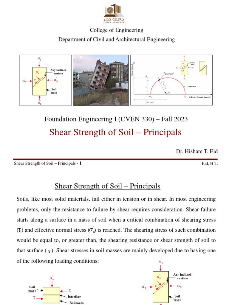 Shear Strength of Soil Principles | PDF | Strength Of Materials ...