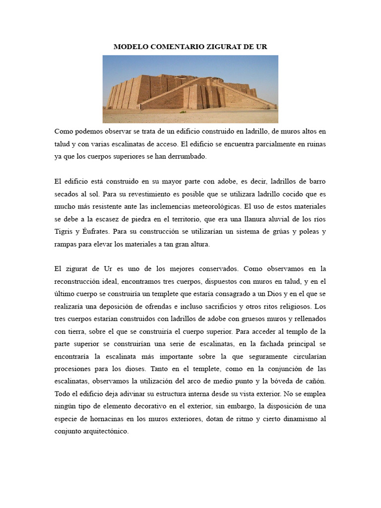 Modelo Comentario Zigurat de Ur | PDF