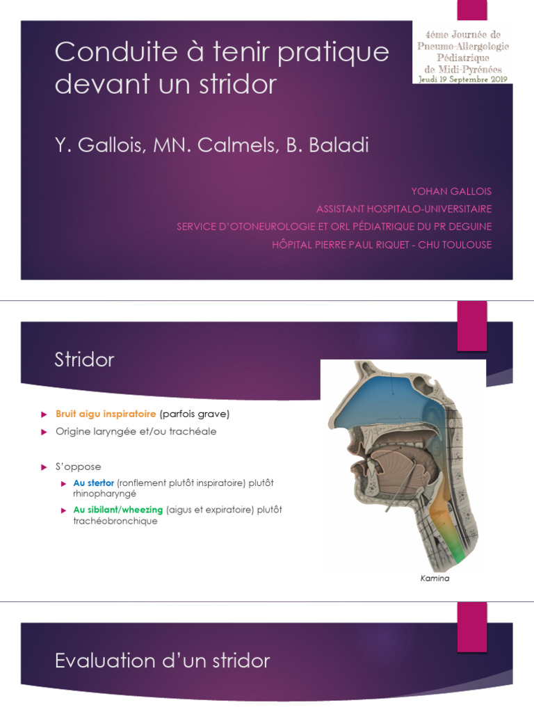 Prise en charge du stridor laryngé | PDF