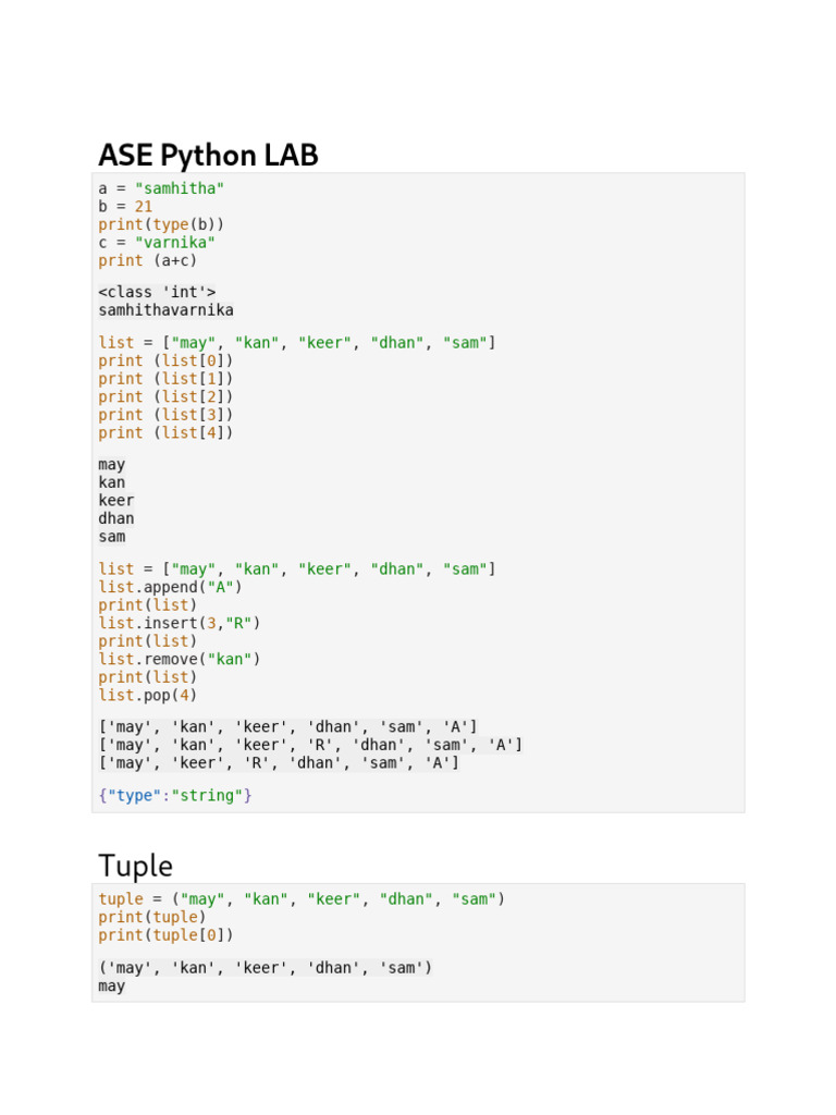 ASE Python LAB | PDF