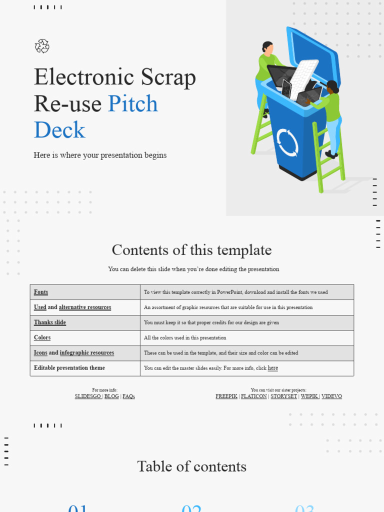 Electronic Scrap Re Use Pitch Deck Pdf Planets Solar System