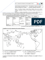 Complétez La Carte Des Migrations Des Premiers Hommes.: La Nutrition Préhistorique, Brigitte Et Gilles Delluc, 1995