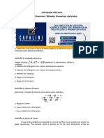 Atividade Prática - Cálculo Numérico - Métodos Numéricos Aplicados