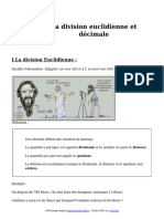 La Division Euclidienne Et Decimale Cours de Maths en 6eme A Imprimer en PDF