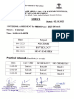 1st I.A. Timetable