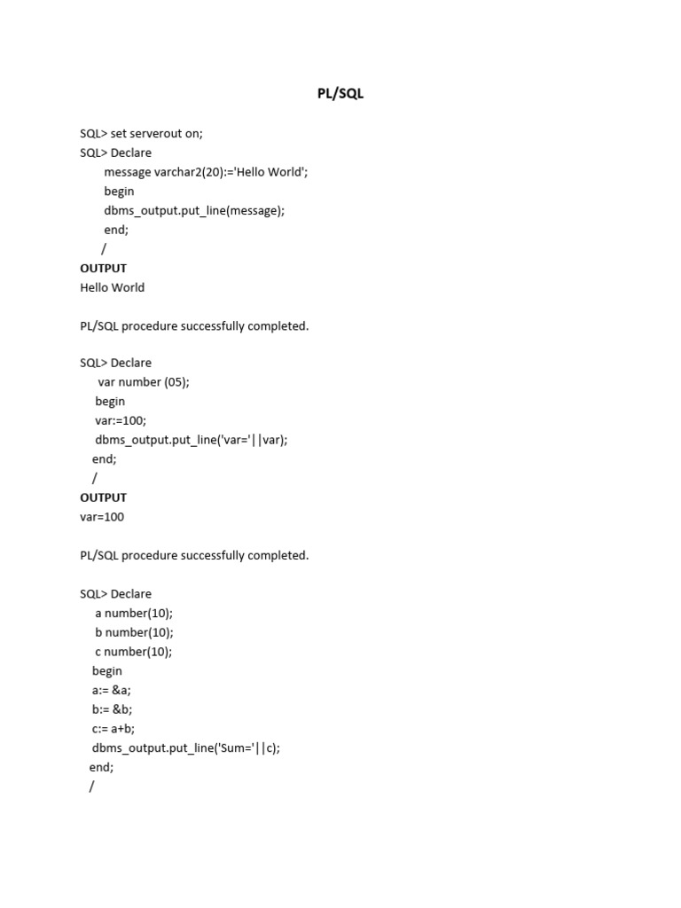 Dbms File | PDF | Pl/Sql | Sql