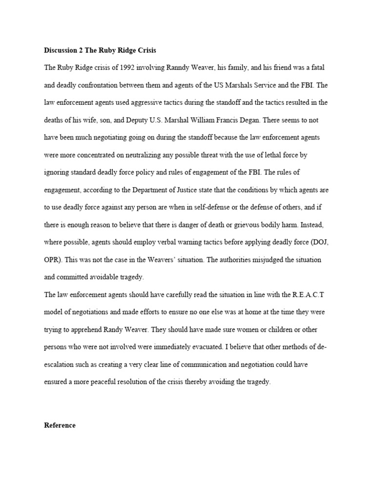 The Ruby Ridge Incident PDF