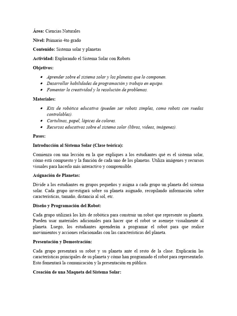 Aplicación de La Robótica Educativa | PDF