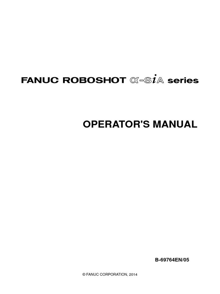 FANUC ROBOSHOT Operator's Manual | PDF