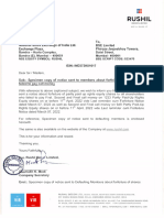 Specimen Copy of Notice Sent To Members About Forfeiture of Shares Who Failed To Pay Call Money - 13 06 2022