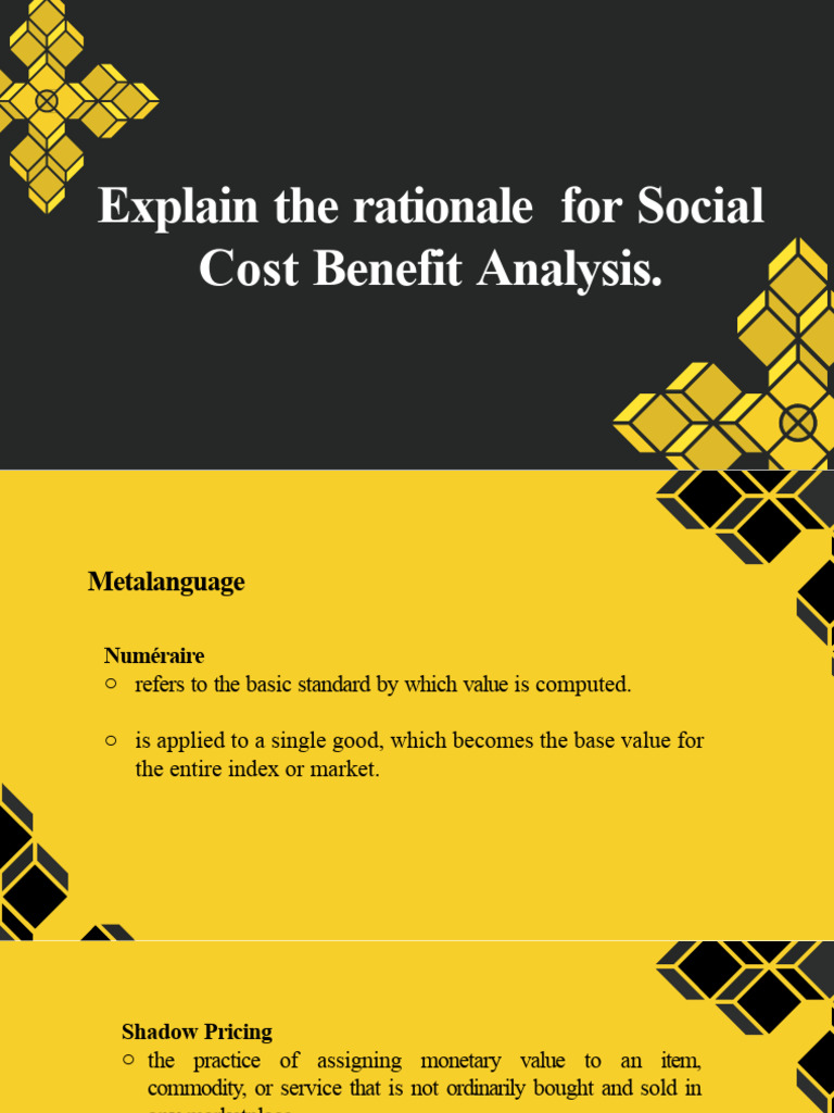 Explain The Rationale For Social Cost Benefit Analysis Report PDF