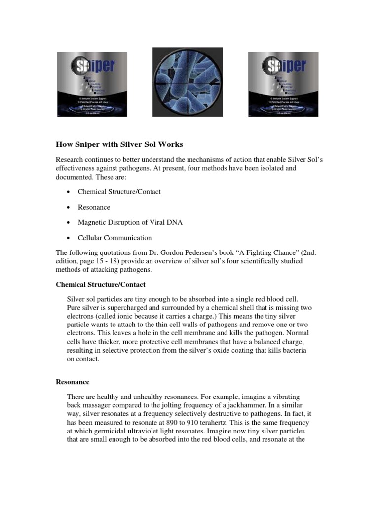 Silver Sol: Four Mechanisms Against Pathogens | PDF | Virus | Resonance