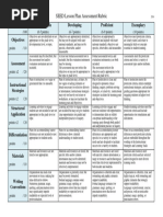 SEED Lesson Plan Assessment Rubric