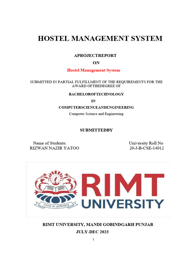 Hostel Management System Overview | PDF | Software Testing | Unit Testing
