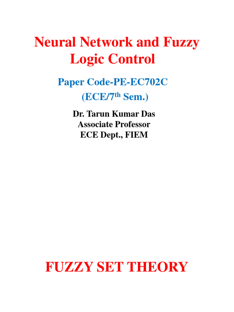 Lecture 1@fuzzy Logic | PDF | Subset | Distribution (Mathematics)
