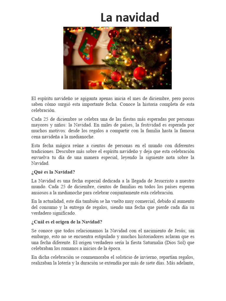 Historia y significado de la Navidad | PDF | Navidad