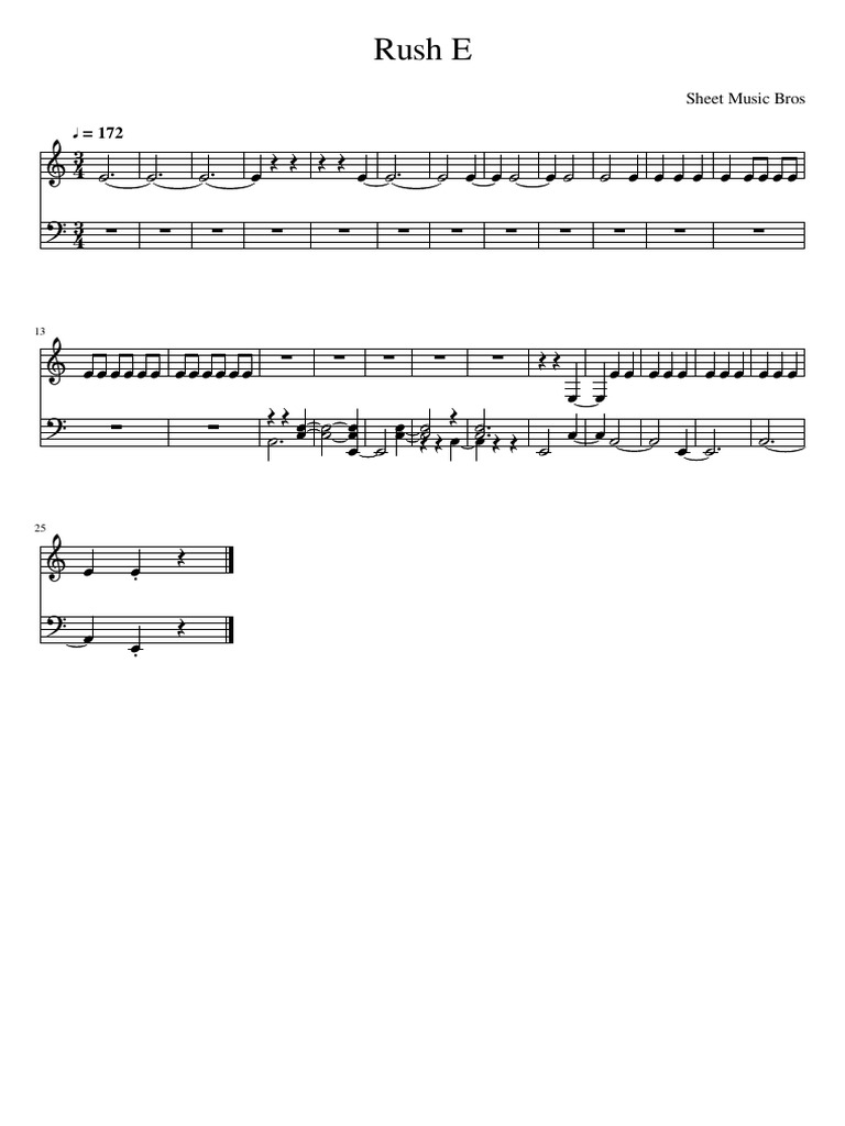 Rush E - Sheet Music Bros | PDF