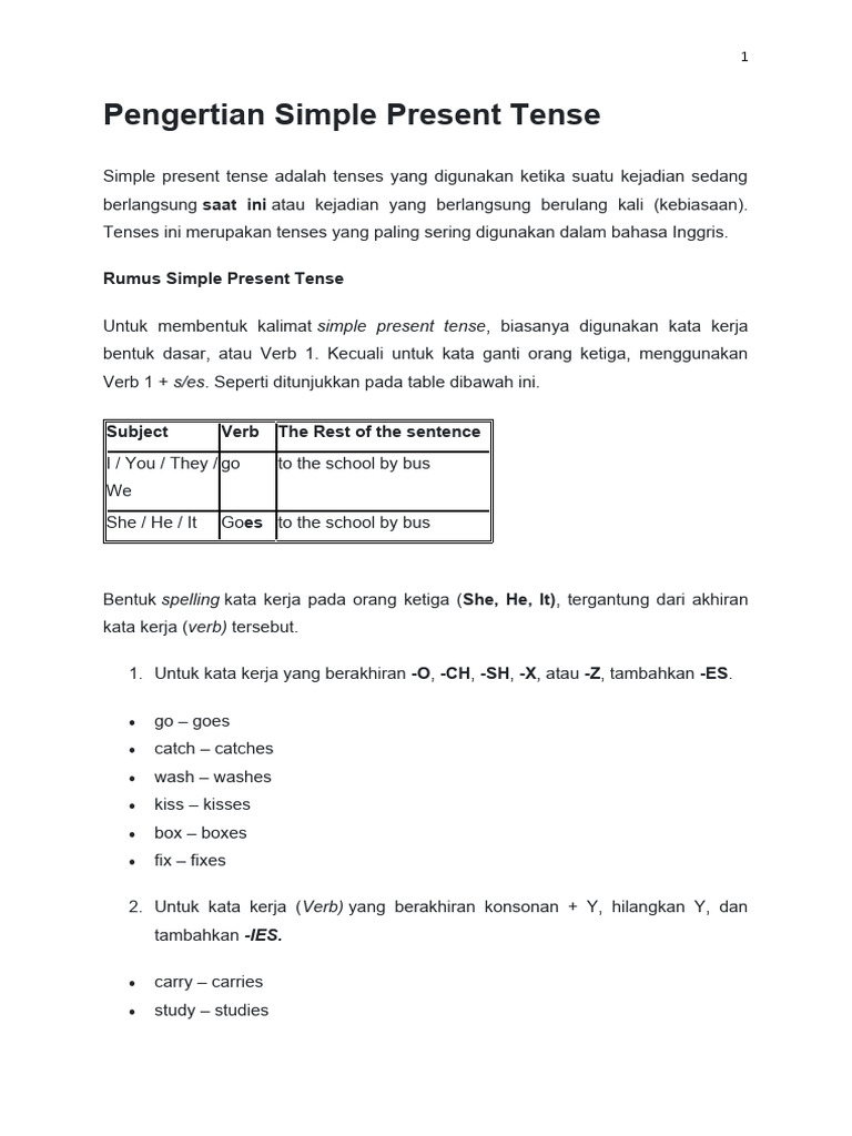 Pengertian simple present tense pdf
