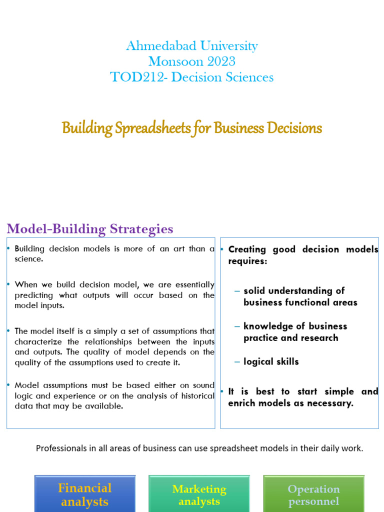 Spreadsheet Decision Models for Business | PDF | Spreadsheet ...
