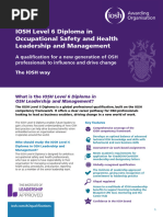 Level 6 Diploma Occupational Safety Health Leadership Management Factsheet