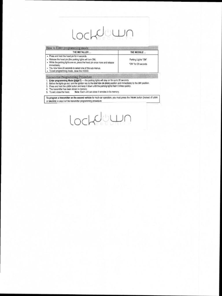 Remote Programming Instructions Pdf