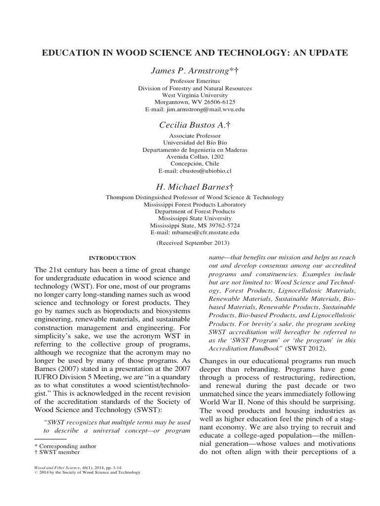 Wood Science Education Update 2023 | PDF