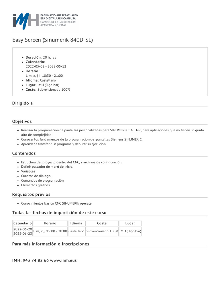 Easy Screen Sinumerik 840d SL | PDF