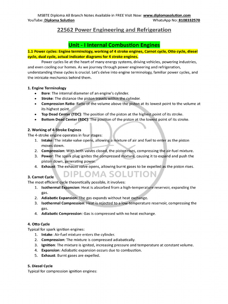 Power Engineering and Refrigeration 1 PDF