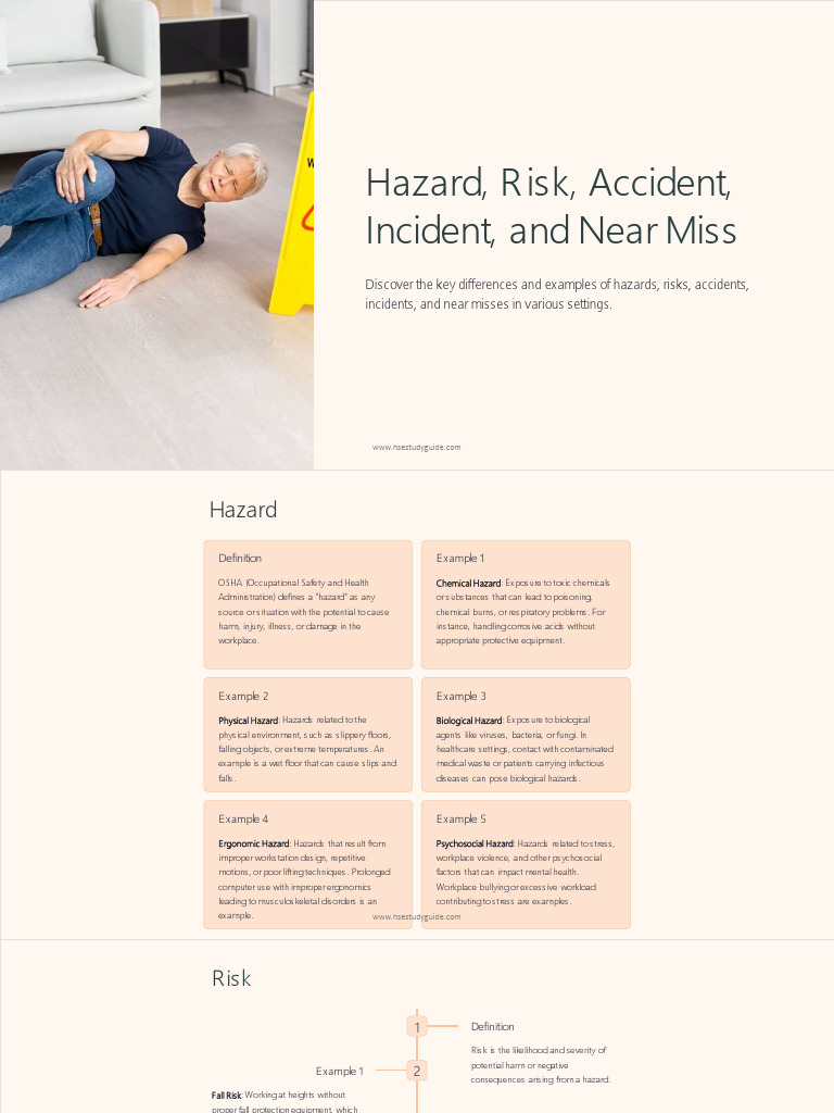 Hazard Risk Accident Incident and Near Miss 2 1 PDF Hazards Occupational Safety And Health