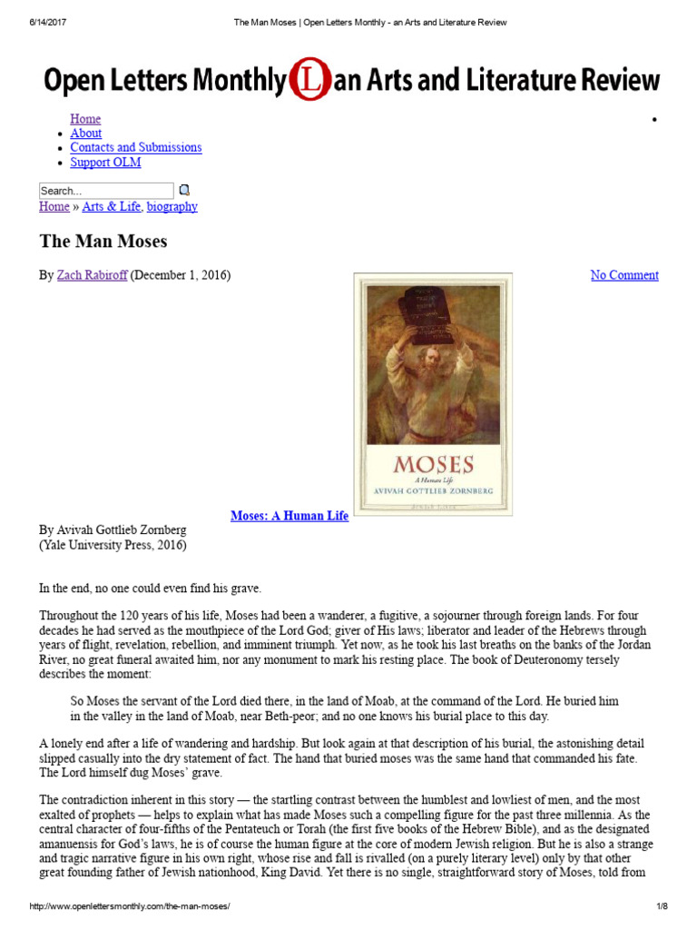 The Man Moses - Open Letters Monthly - An Arts and Literature Review | PDF | Moses | Book Of Exodus