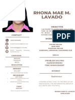 Rhona Mae M. Lavado: Work Experience Contact