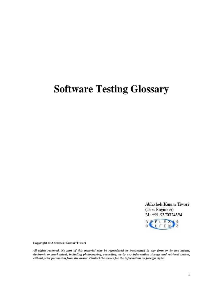 Software Testing Glossary | PDF | Software Testing | Computer Program