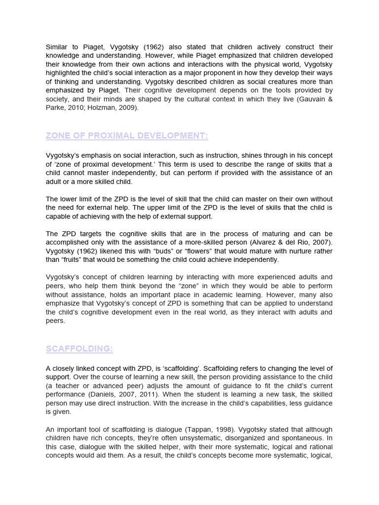 Vygotsky S Theory Of Cognitive Development Pdf Cognitive
