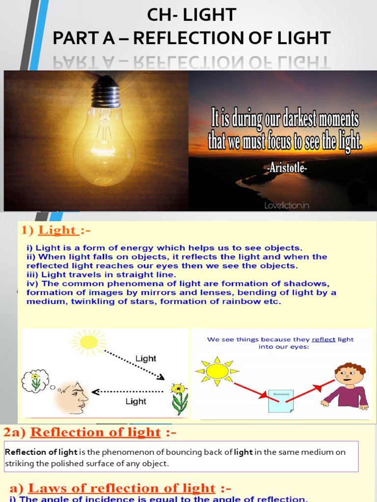 Light-Reflection Study Material | PDF