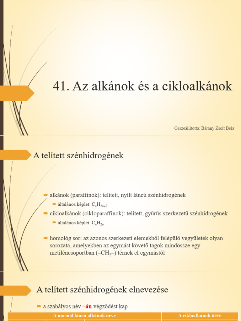 41 Az Alkanok Es A Cikloalkanok | PDF