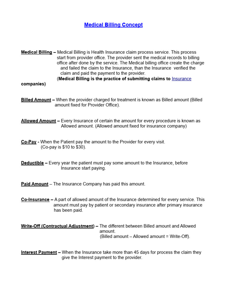 Medical Billing Concept | PDF | Medicare (United States) | Health ...
