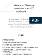 Anesthesie Pour Chirurgie Cardio-Vasculaire Sous Cec