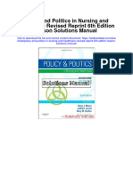 Policy and Politics in Nursing and Healthcare Revised Reprint 6th Edition Mason Solutions Manual
