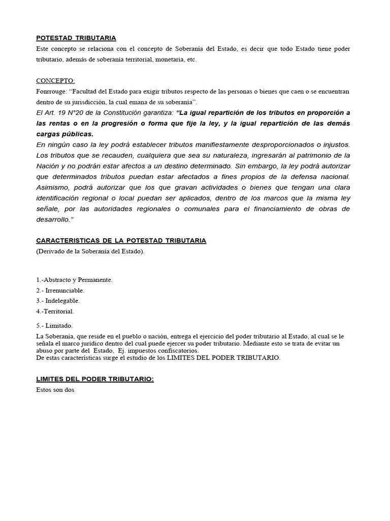 Potestad Tributaria y Doble Imposición | PDF | Impuestos | Regulación