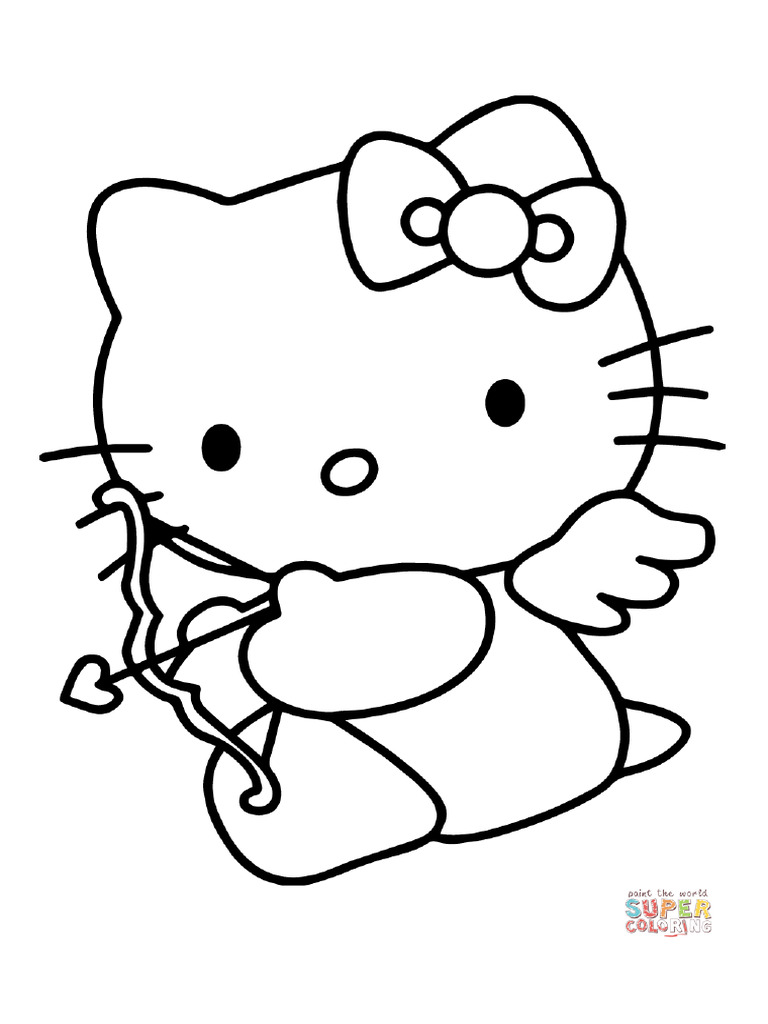 Hello Kitty Doing Gymnastics Super Coloring PDF