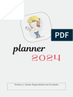 Planner 2024 Mensal Calendário Simples Preto e Rosa Documento A4